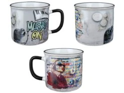 Gilde 44310 Keramik Tasse Streetart "Music On" Ca. 390ml -Nici Welt Geschäft 44310 4 14