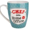 Gilde 49823 Keramik Tasse "Chef Im Homeoffice" Blau Weiß Ca. 360ml