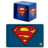 Logoshirt Frühstück Set Tasse + Brettchen Superman Logo Spülmaschinenfest (KuK) -Nici Welt Geschäft Set Superman